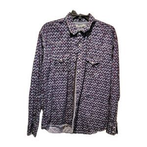 Wrangler Retro Premium Mens Long Sleeve Pearl Snap Western Shirt XXL Geometric